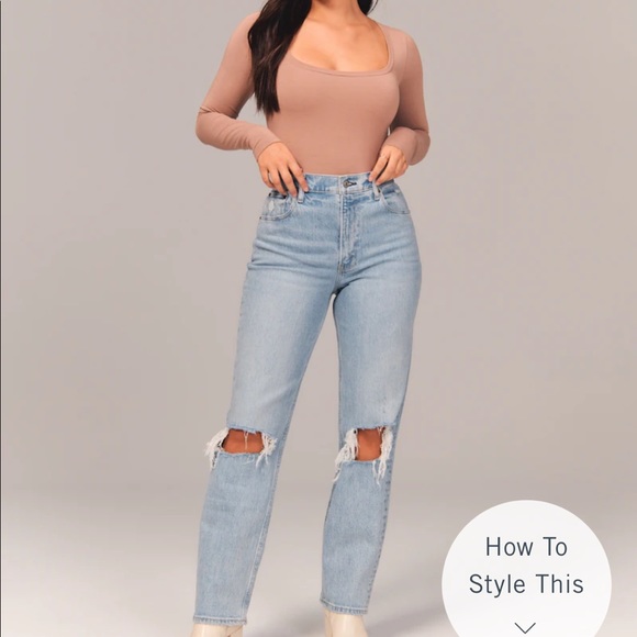 Abercrombie & Fitch Denim - Curve Love 90s Ultra High Rise Straight Jeans